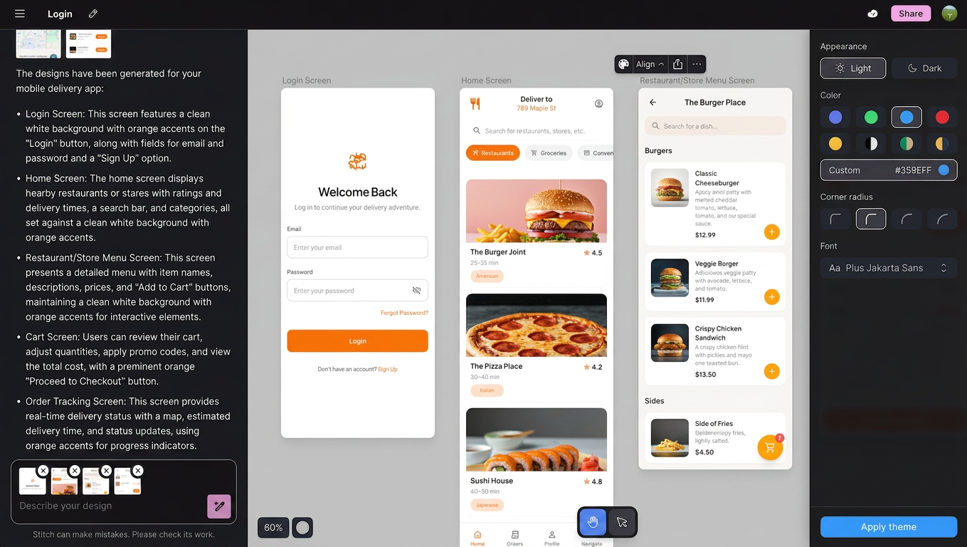 Stitch design interface